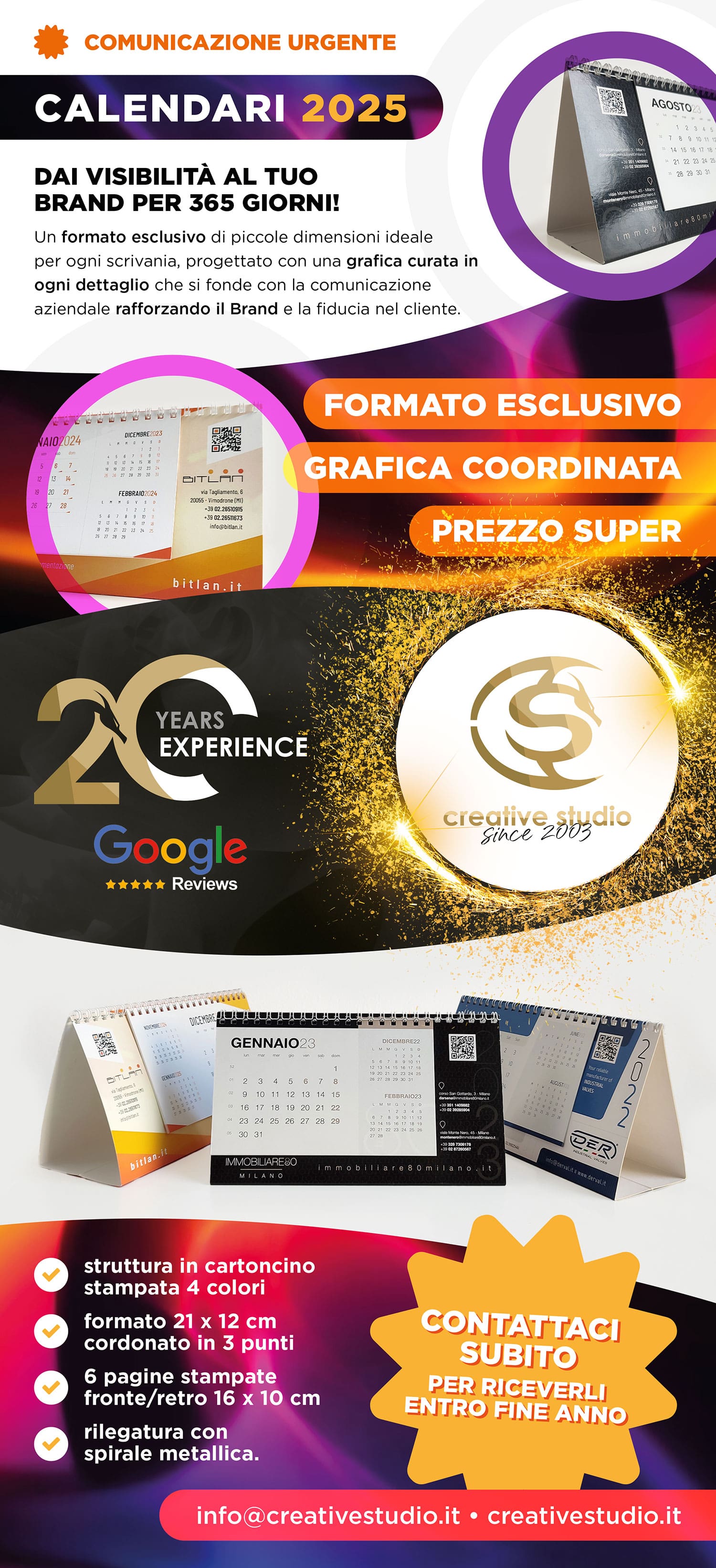 Calendari da scrivania 2025 personalizzati